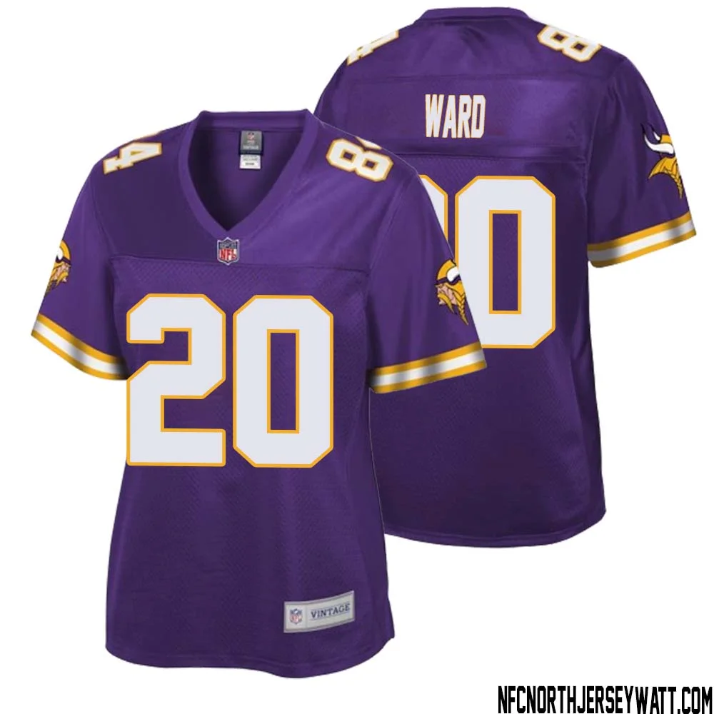 Jay Ward No 20 Women NFL Pro Line Purple Minnesota Vikings Retired Player Replica Jersey 1