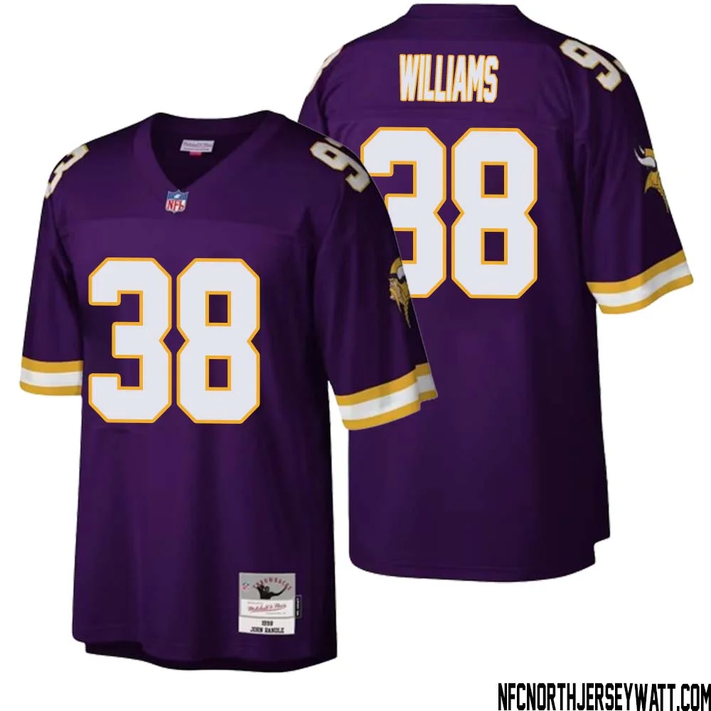 Jaylin Williams No 38 Men Mitchell Ness Purple Minnesota Vikings Legacy Replica Jersey 1