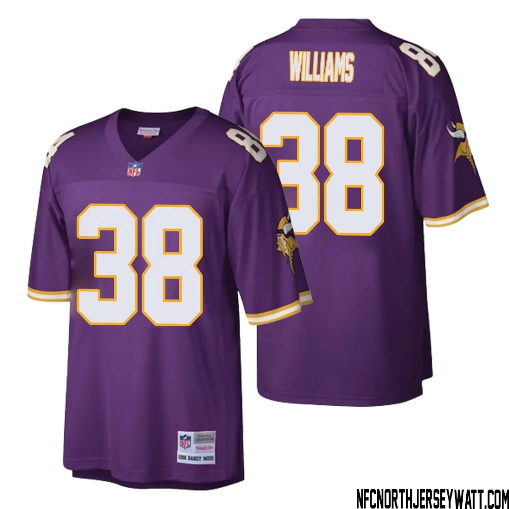 Jaylin Williams No 38 Men Mitchell Ness Purple Minnesota Vikings Retired Player Legacy Replica Jersey 1