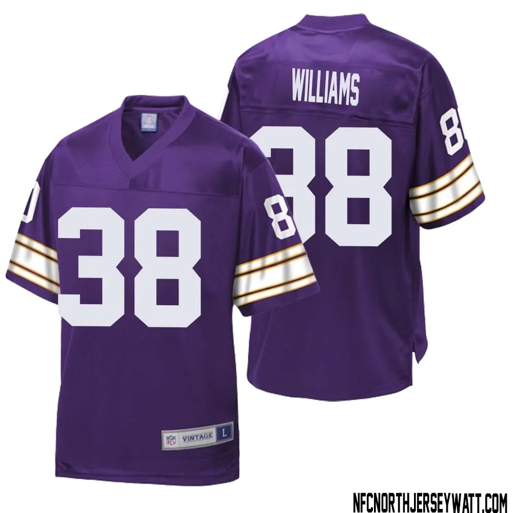 Jaylin Williams No 38 Men NFL Pro Line Purple Minnesota Vikings Retired Player Replica Jersey