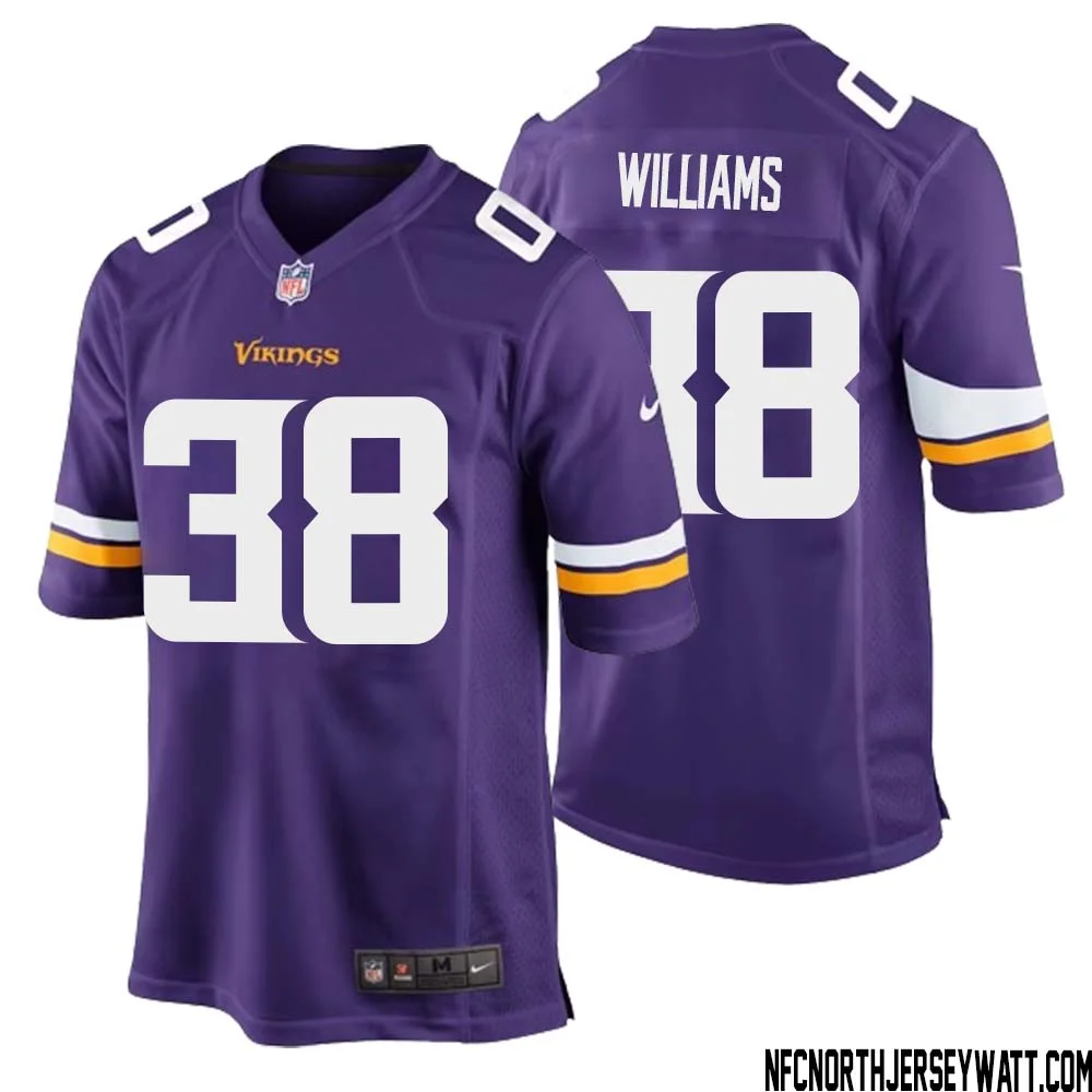 Jaylin Williams No 38 Minnesota Vikings Game Jersey Court Purple for Mens