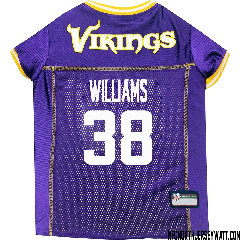 Jaylin Williams No 38 Purple Minnesota Vikings Dog Jersey 1