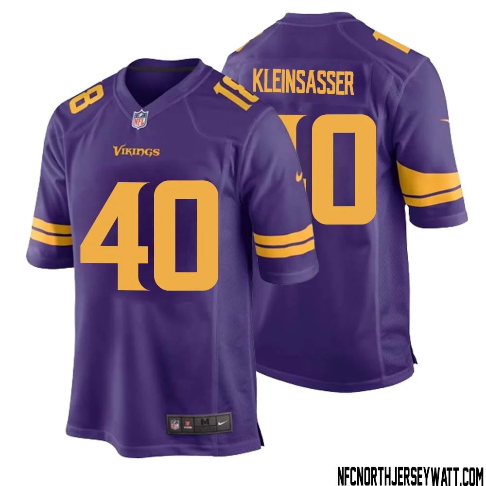 Jim Kleinsasser No 40 Men Purple Minnesota Vikings Alternate Game Jersey 1