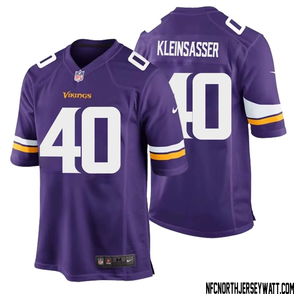 Jim Kleinsasser No 40 Minnesota Vikings Game Jersey Court Purple for Mens 1