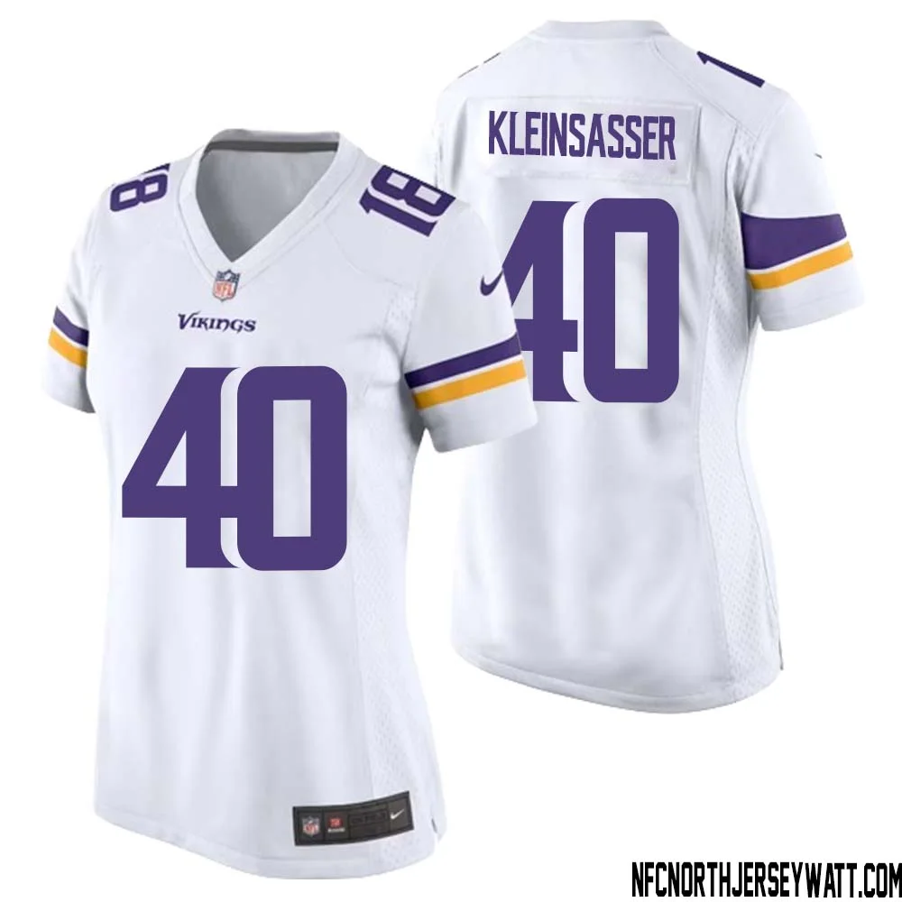 Jim Kleinsasser No 40 Women White Minnesota Vikings Game Player Away Jersey 1