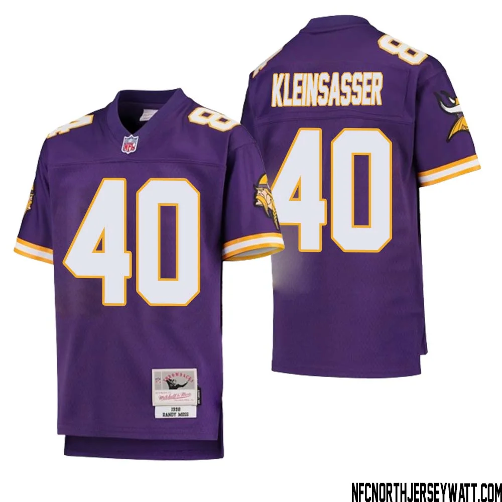 Jim Kleinsasser No 40 Youth Mitchell Ness Purple Minnesota Vikings 1998 Legacy Retired Player Jersey 1