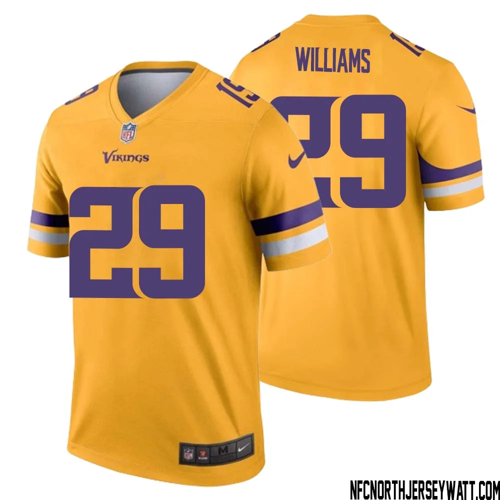 Joejuan Williams No 29 Men Minnesota Vikings Gold Inverted Legend Jersey