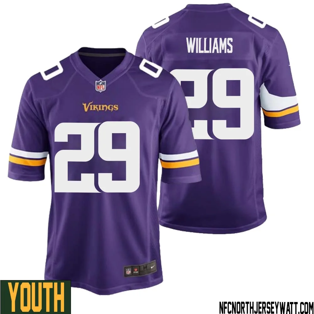 Joejuan Williams No 29 Minnesota Vikings Game Jersey Court Purple for Youth 1