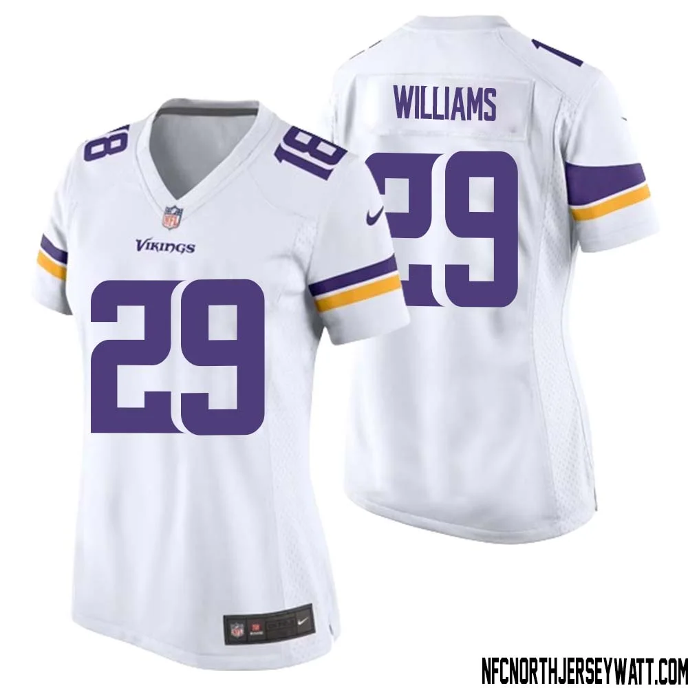 Joejuan Williams No 29 Women White Minnesota Vikings Game Player Away Jersey
