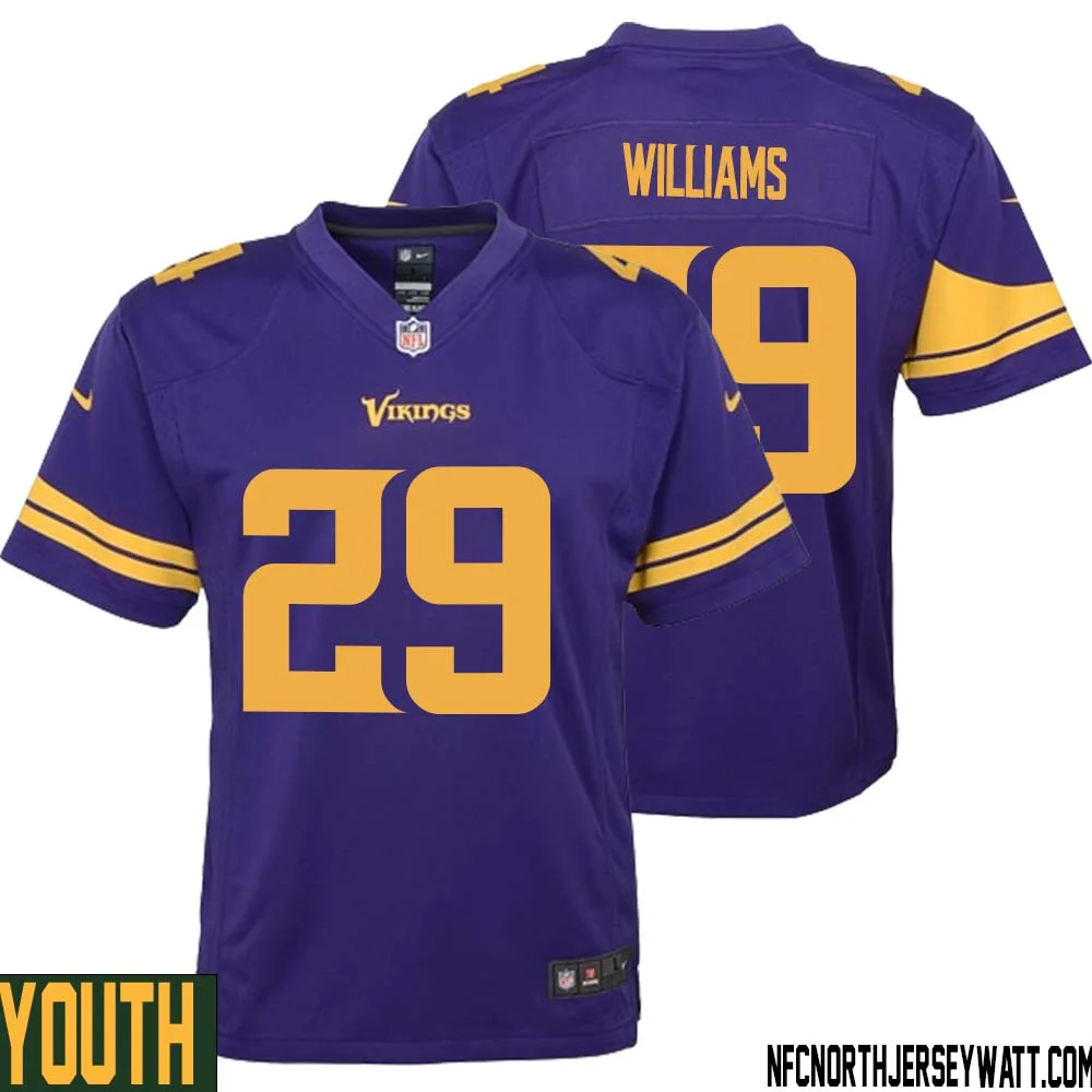 Joejuan Williams No 29 Youth Purple Minnesota Vikings Alternate Game Jersey