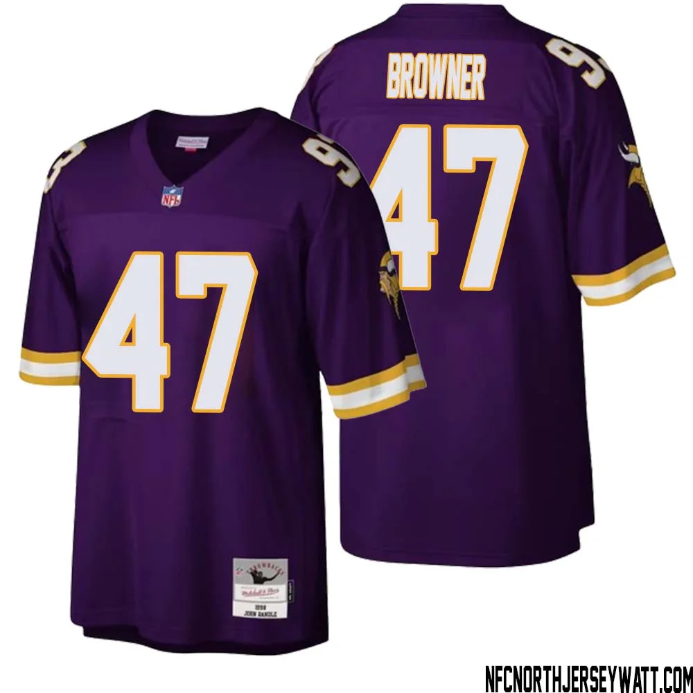 Joey Browner No 47 Men Mitchell Ness Purple Minnesota Vikings Legacy Replica Jersey