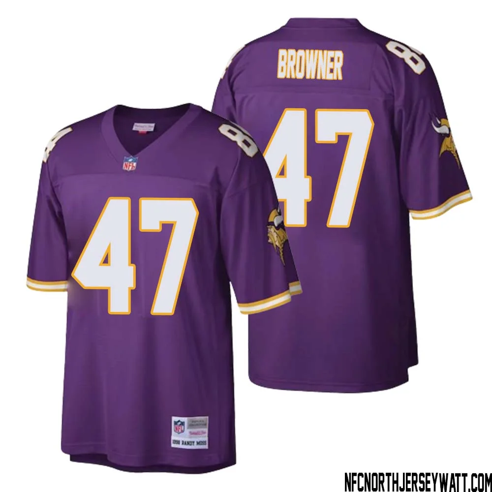 Joey Browner No 47 Men Mitchell Ness Purple Minnesota Vikings Retired Player Legacy Replica Jersey