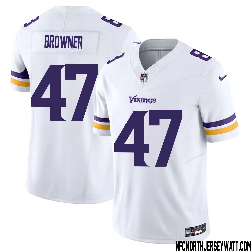 Joey Browner No 47 Men White Minnesota Vikings Vapor F.U.S.E. Limited Jersey 1