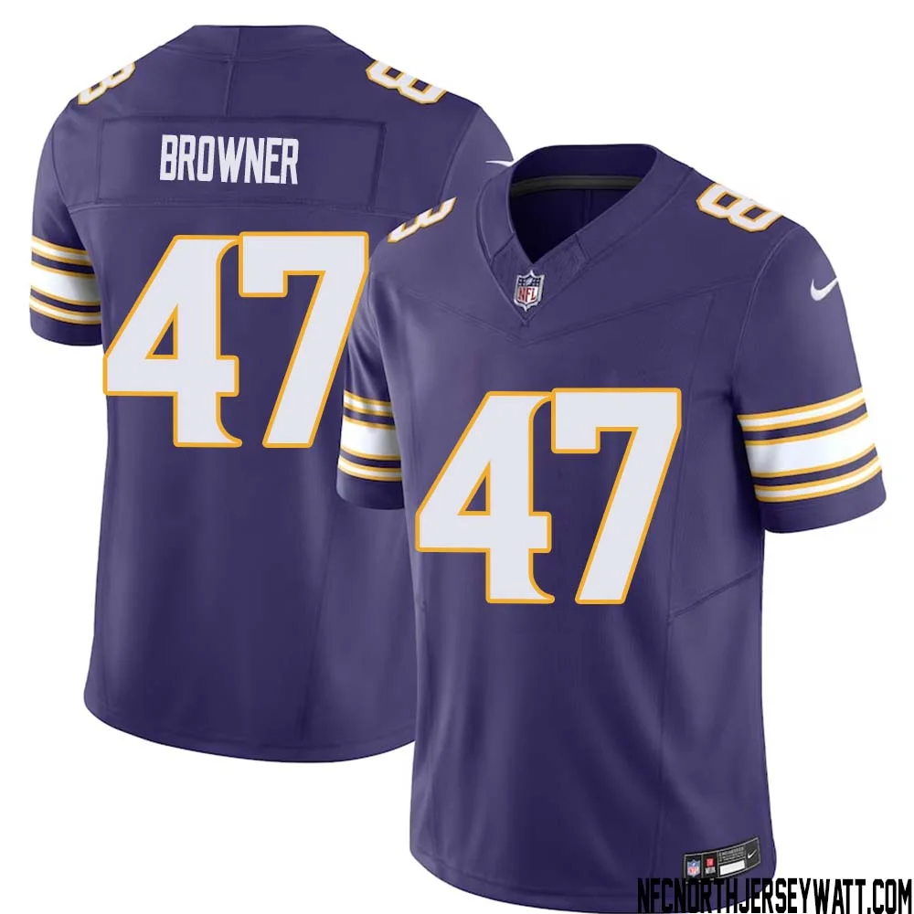 Joey Browner No 47 Mens Purple Minnesota Vikings Vapor F.U.S.E. Limited Jersey
