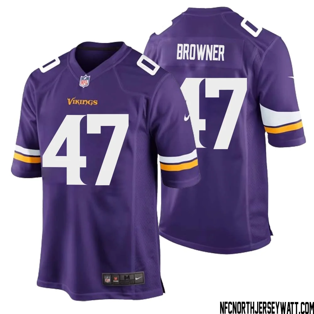 Joey Browner No 47 Minnesota Vikings Game Jersey Court Purple for Mens