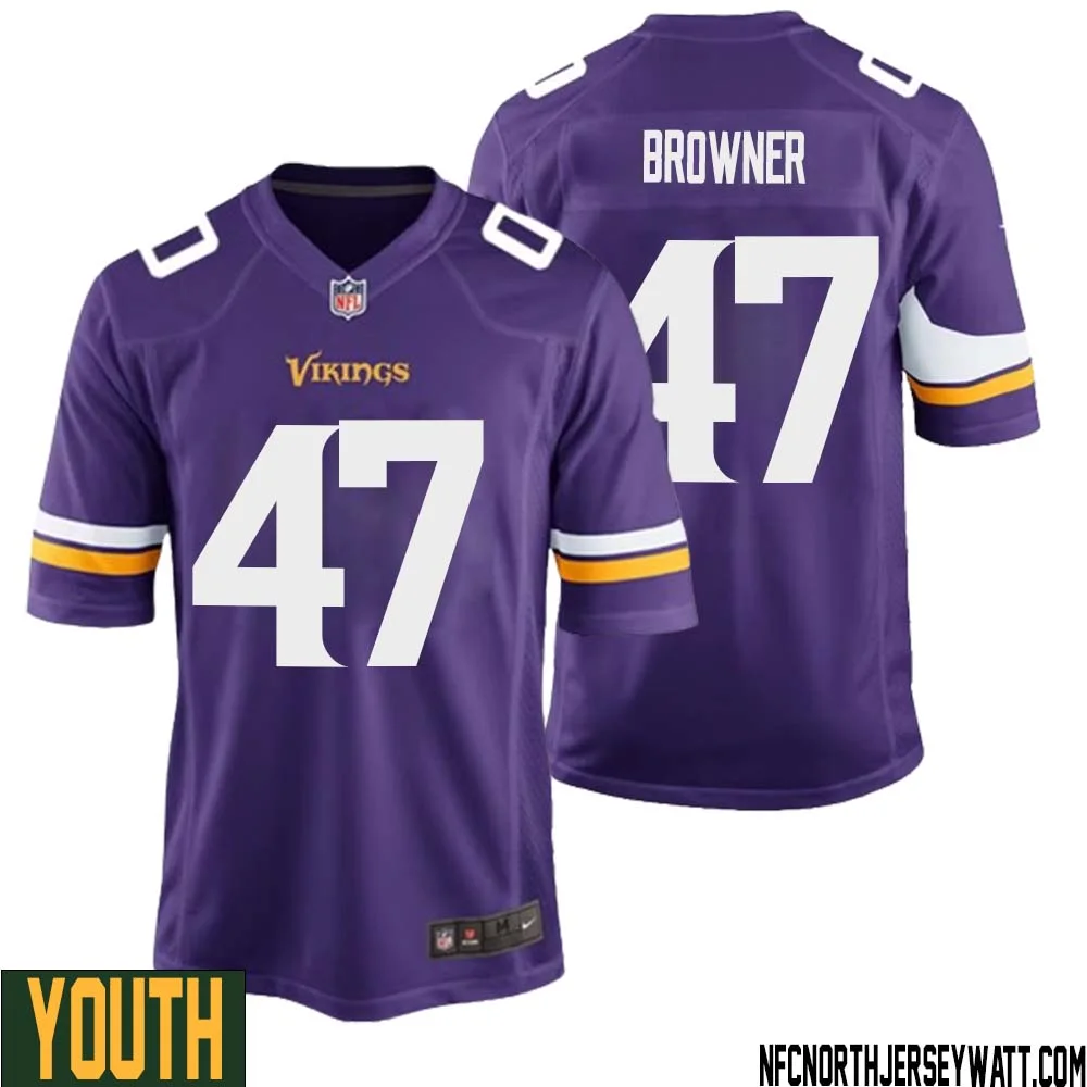 Joey Browner No 47 Minnesota Vikings Game Jersey Court Purple for Youth 1