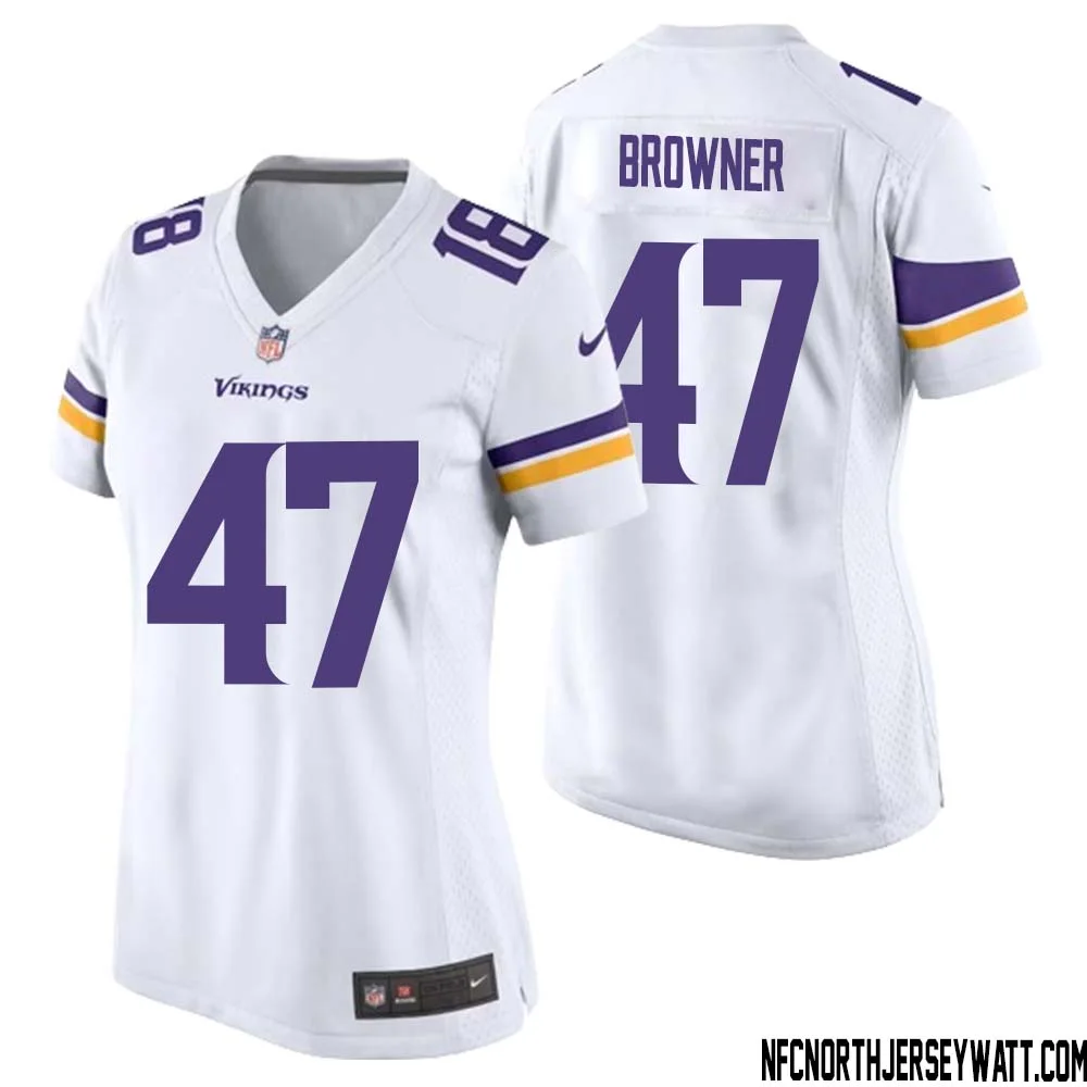 Joey Browner No 47 Women White Minnesota Vikings Game Player Away Jersey