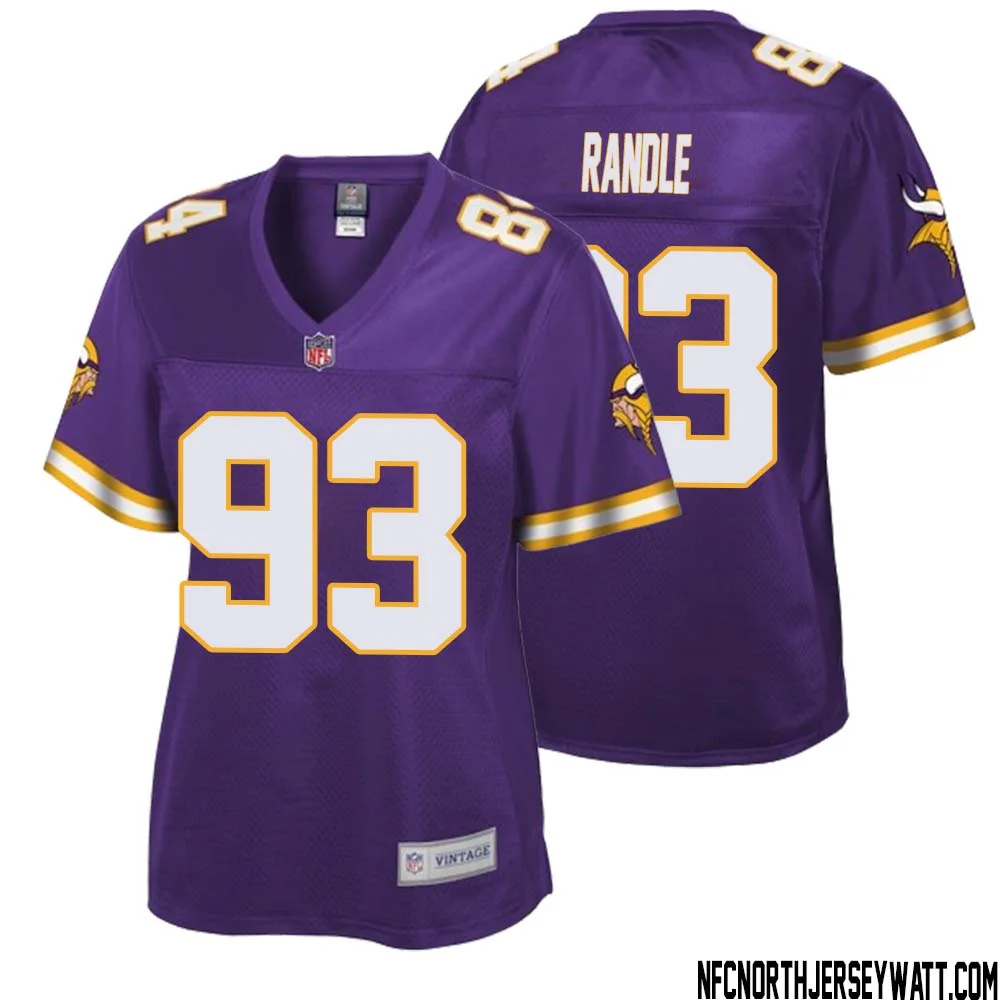 John Randle No 93 Women NFL Pro Line Purple Minnesota Vikings Retired Player Replica Jersey