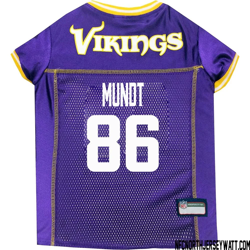 Johnny Mundt No 86 Purple Minnesota Vikings Dog Jersey