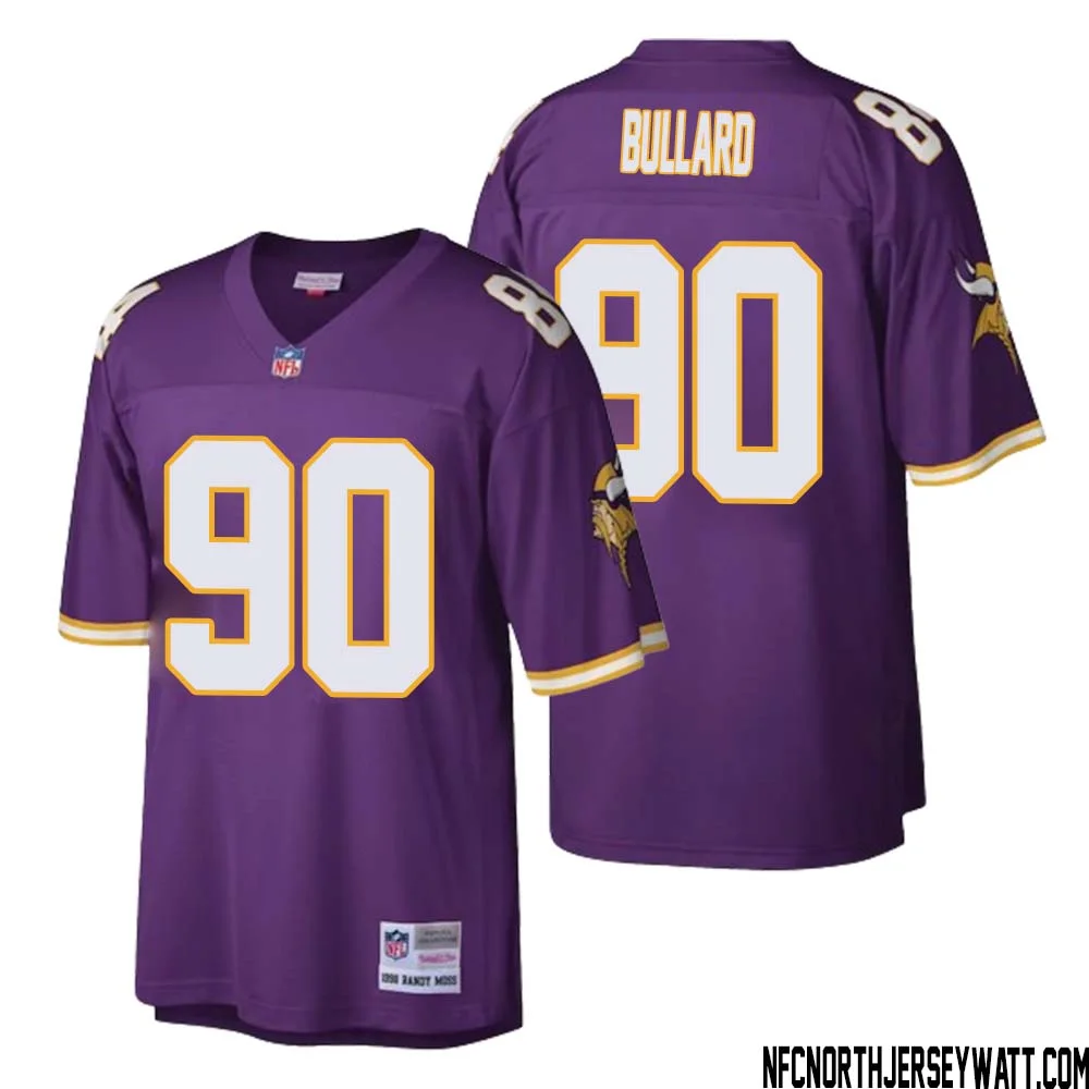 Jonathan Bullard No 90 Men Mitchell Ness Purple Minnesota Vikings Retired Player Legacy Replica Jersey