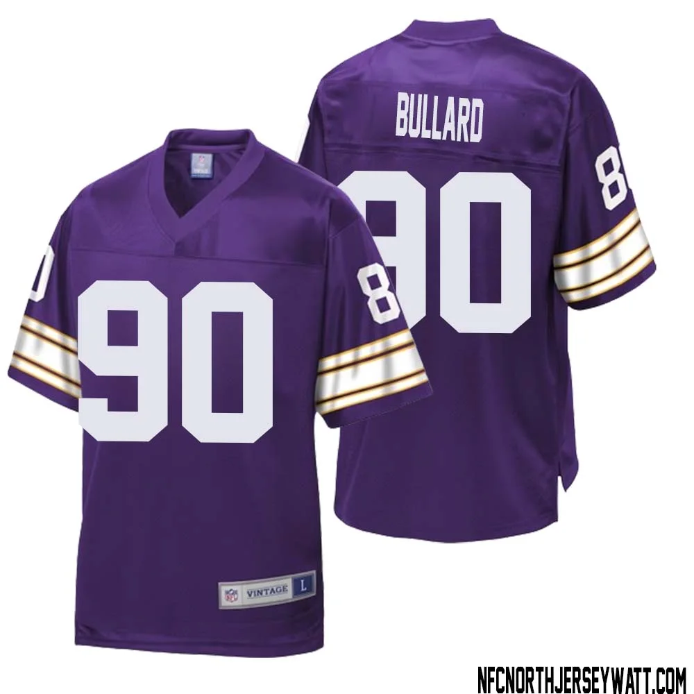 Jonathan Bullard No 90 Men NFL Pro Line Purple Minnesota Vikings Retired Player Replica Jersey