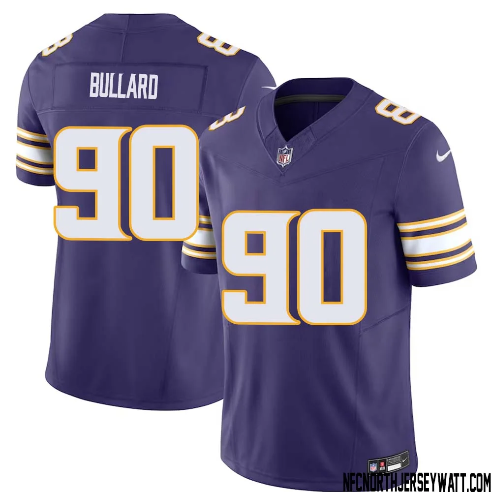Jonathan Bullard No 90 Mens Purple Minnesota Vikings Vapor F.U.S.E. Limited Jersey 1