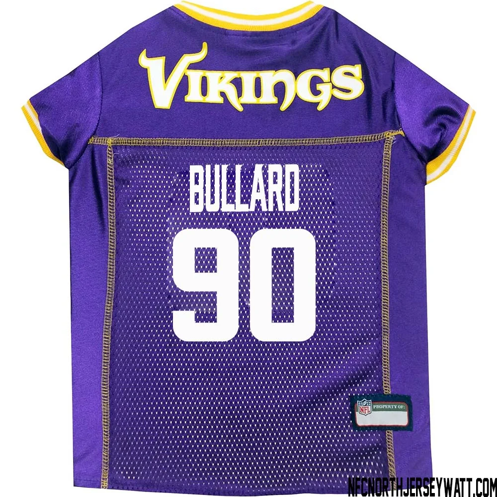 Jonathan Bullard No 90 Purple Minnesota Vikings Dog Jersey 1