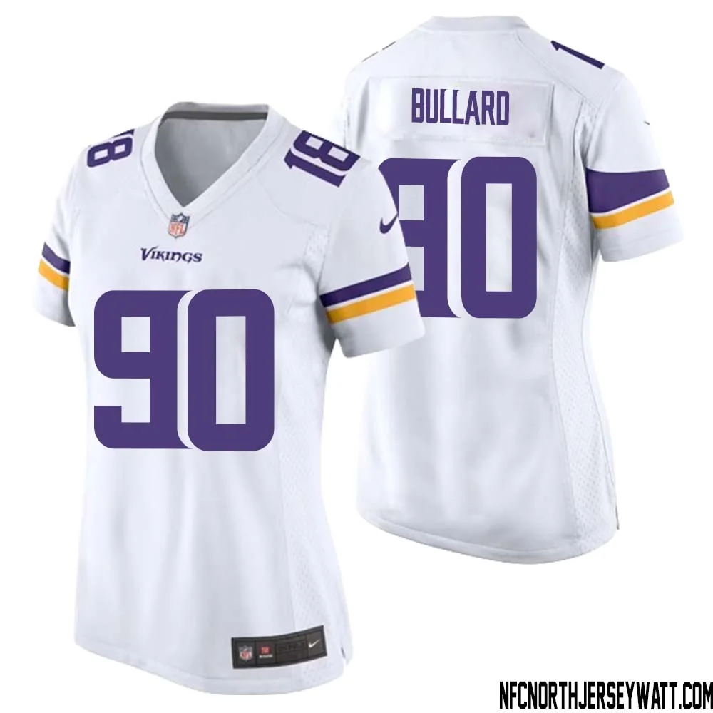 Jonathan Bullard No 90 Women White Minnesota Vikings Game Player Away Jersey 1