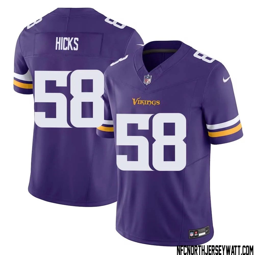 Jordan Hicks No 58 Men Purple Minnesota Vikings Vapor F.U.S.E. Limited Jersey