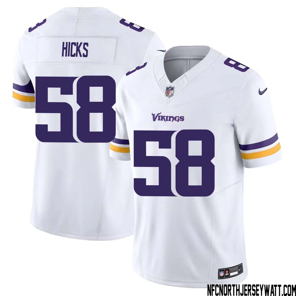 Jordan Hicks No 58 Men White Minnesota Vikings Vapor F.U.S.E. Limited Jersey 1