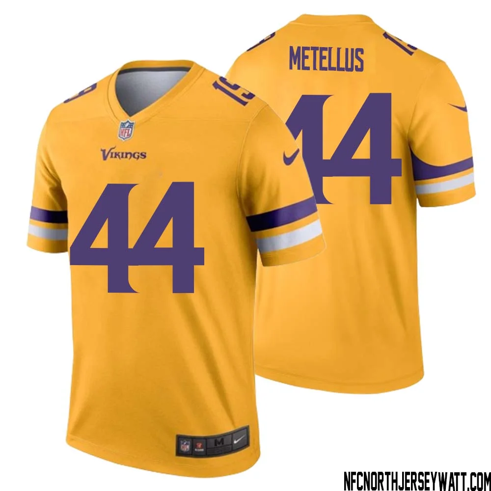 Josh Metellus No 44 Men Minnesota Vikings Gold Inverted Legend Jersey 1