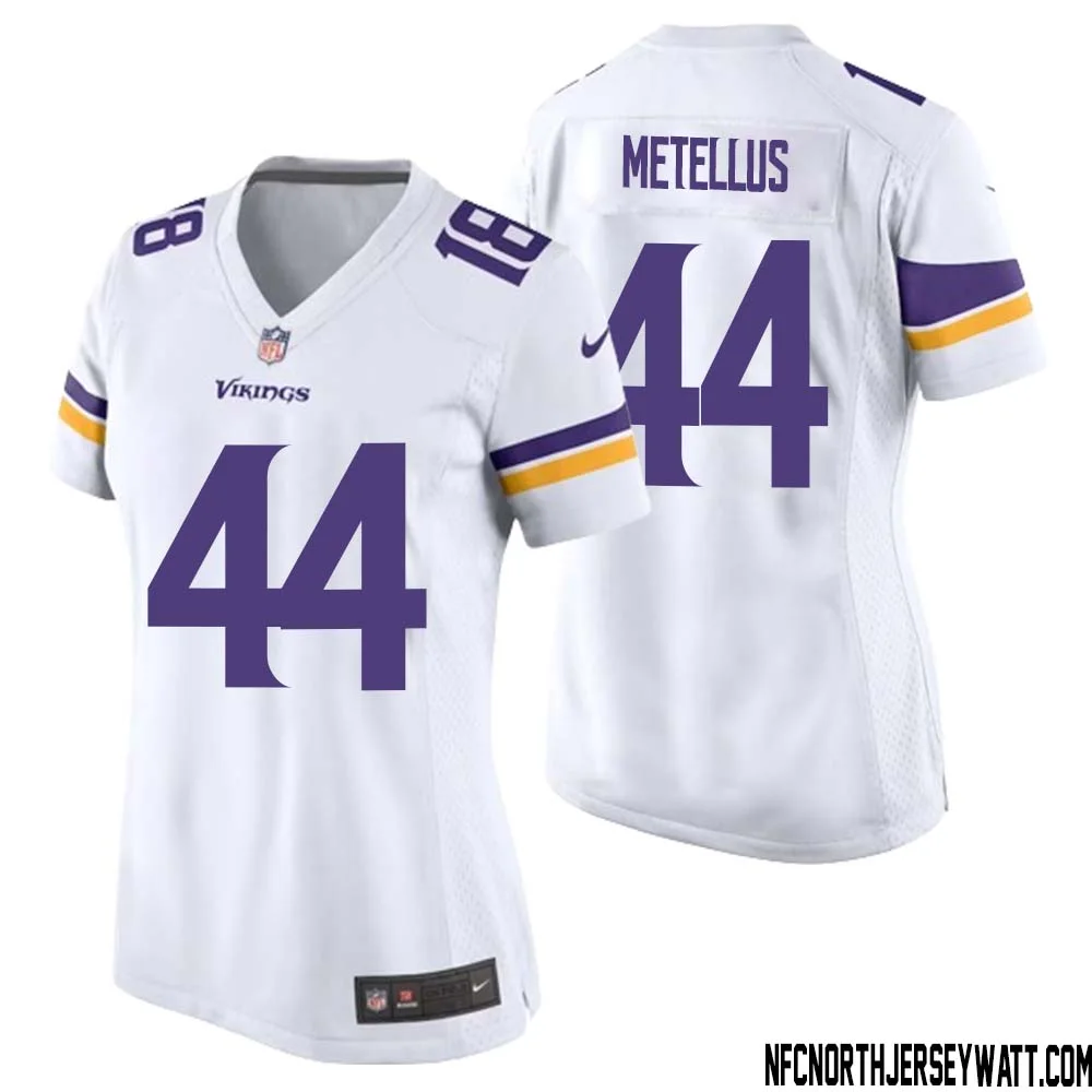 Josh Metellus No 44 Women White Minnesota Vikings Game Player Away Jersey