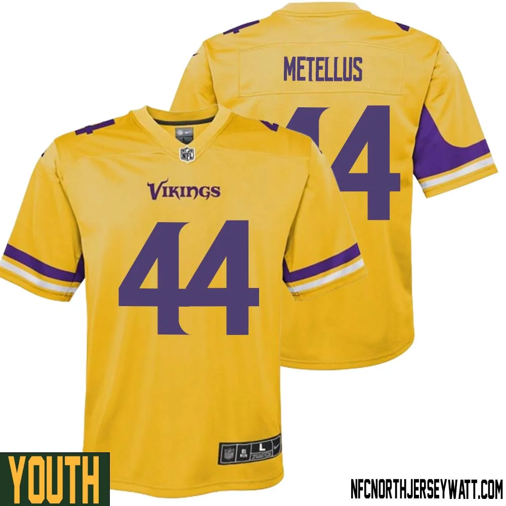 Josh Metellus No 44 Youth Minnesota Vikings Gold Inverted Legend Jersey