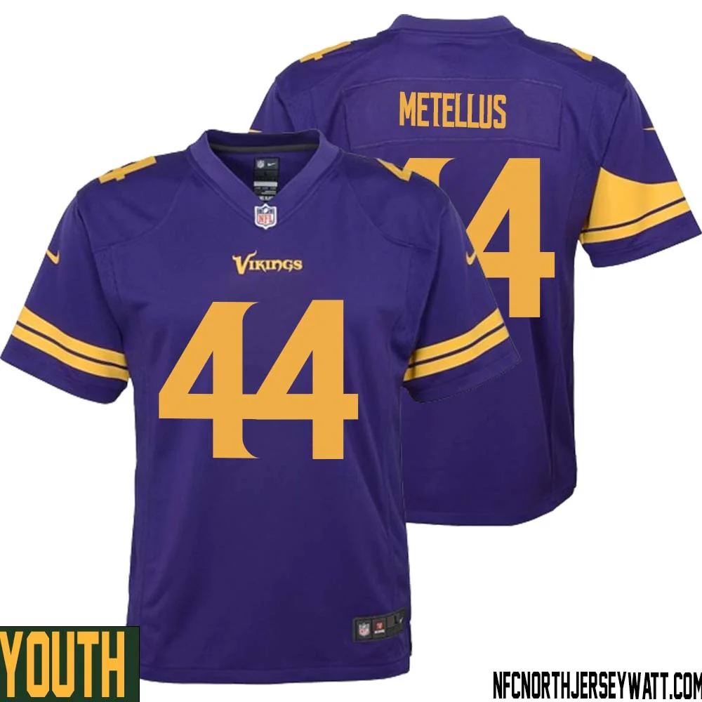 Josh Metellus No 44 Youth Purple Minnesota Vikings Alternate Game Jersey 1