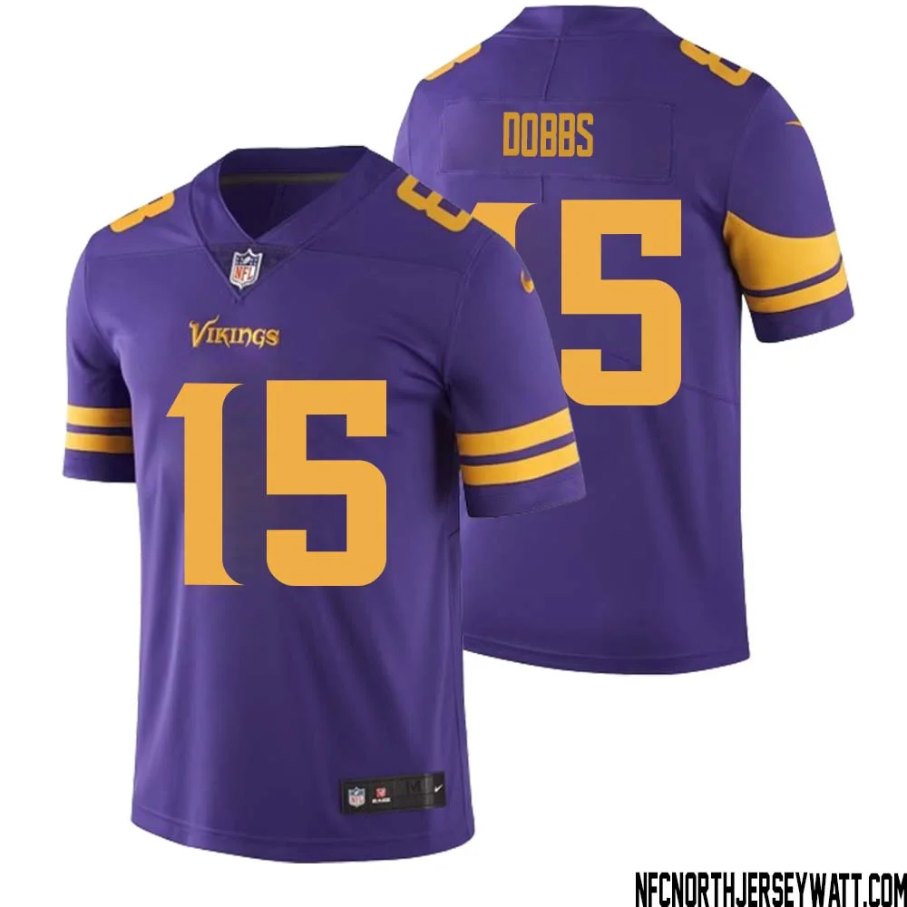 Joshua Dobbs No 15 Men Purple Minnesota Vikings Color Rush Vapor Untouchable Limited Jersey