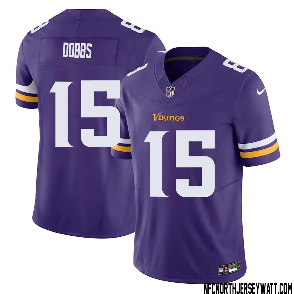 Joshua Dobbs No 15 Men Purple Minnesota Vikings Vapor F.U.S.E. Limited Jersey 1