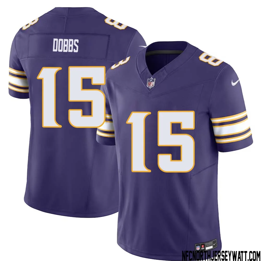 Joshua Dobbs No 15 Mens Purple Minnesota Vikings Vapor F.U.S.E. Limited Jersey