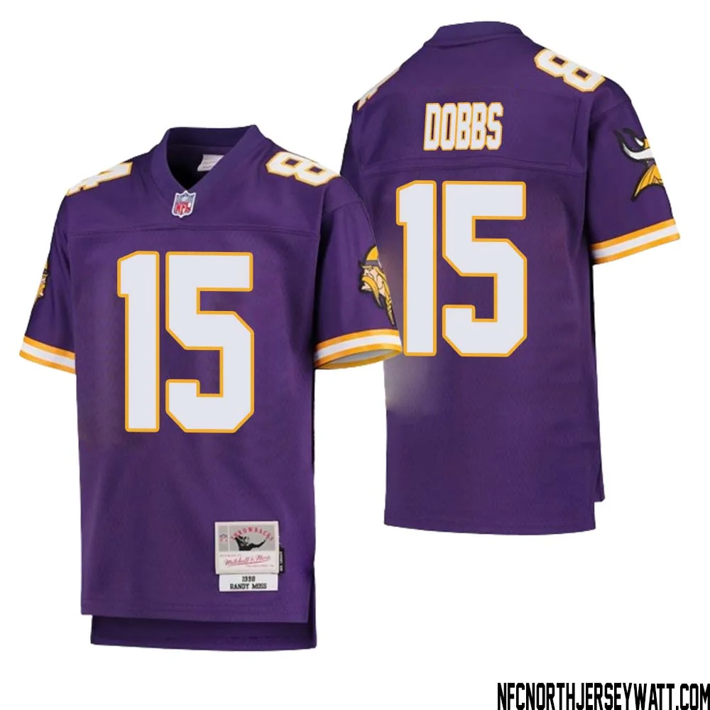 Joshua Dobbs No 15 Youth Mitchell Ness Purple Minnesota Vikings 1998 Legacy Retired Player Jersey