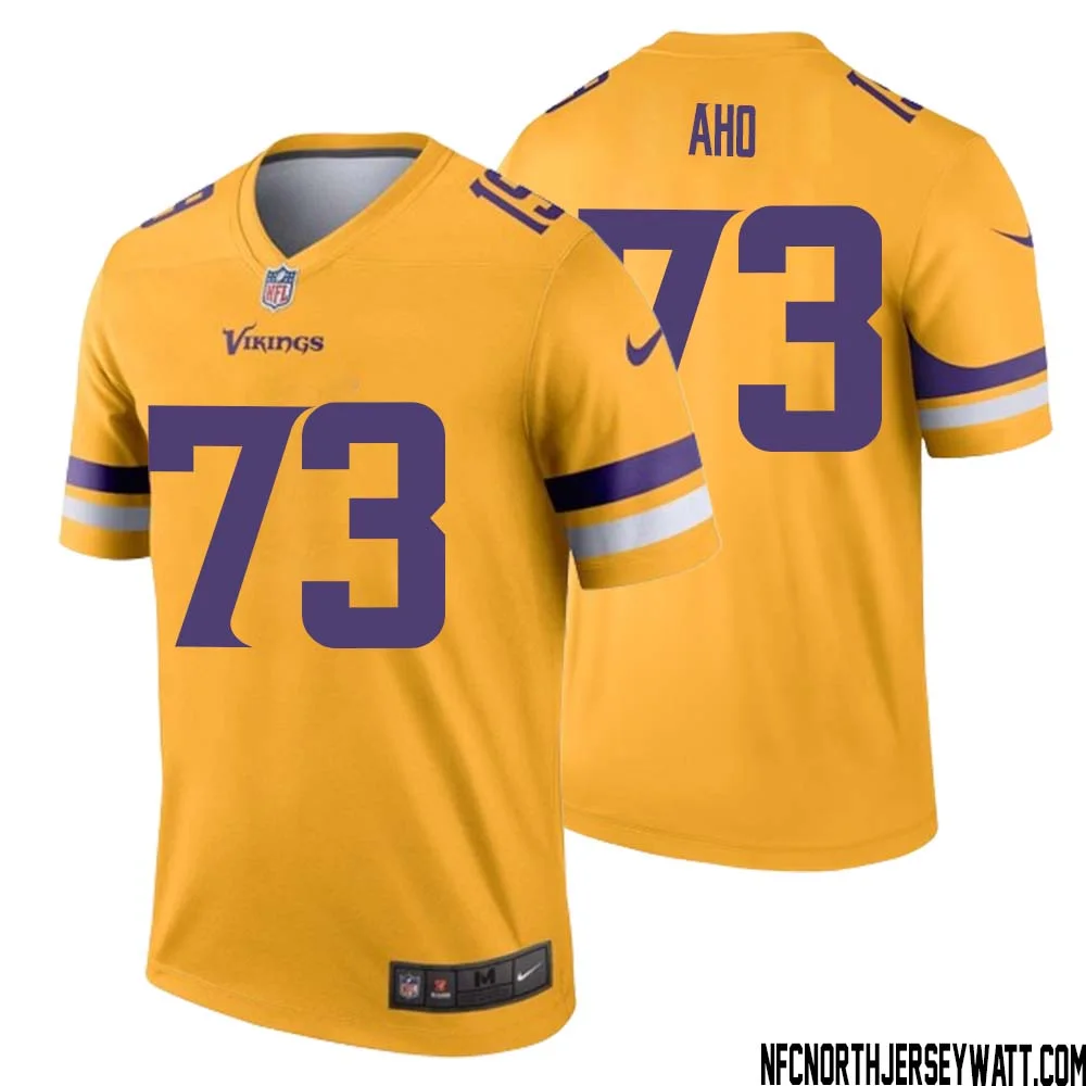 Junior Aho No 73 Men Minnesota Vikings Gold Inverted Legend Jersey