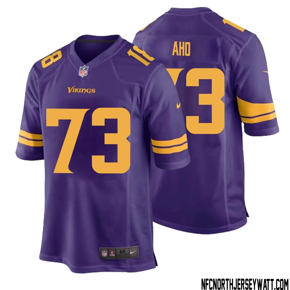Junior Aho No 73 Men Purple Minnesota Vikings Alternate Game Jersey