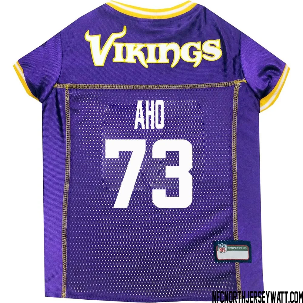 Junior Aho No 73 Purple Minnesota Vikings Dog Jersey 1