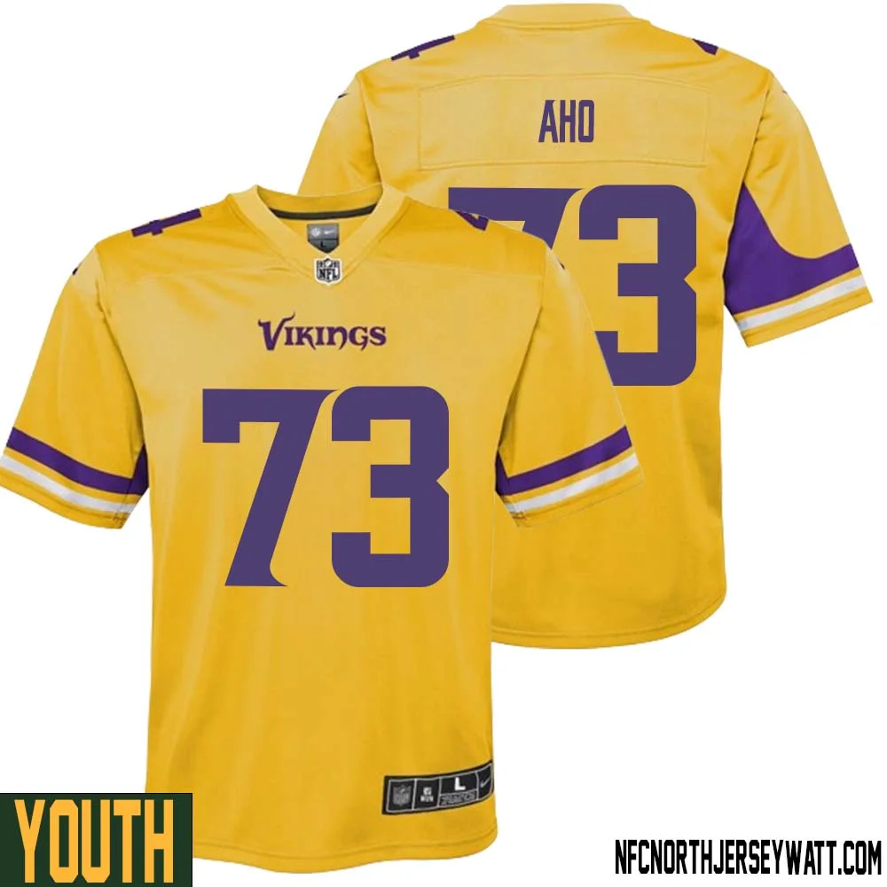 Junior Aho No 73 Youth Minnesota Vikings Gold Inverted Legend Jersey 1
