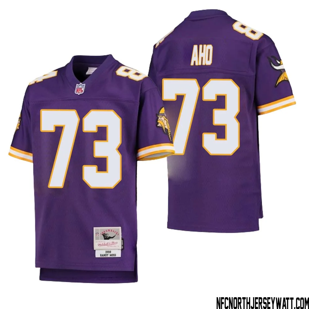 Junior Aho No 73 Youth Mitchell Ness Purple Minnesota Vikings 1998 Legacy Retired Player Jersey 1