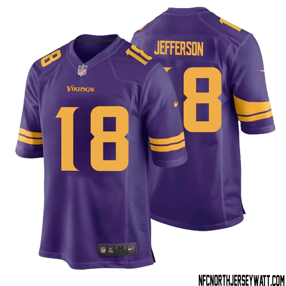 Justin Jefferson No 18 Men Purple Minnesota Vikings Alternate Game Jersey 1