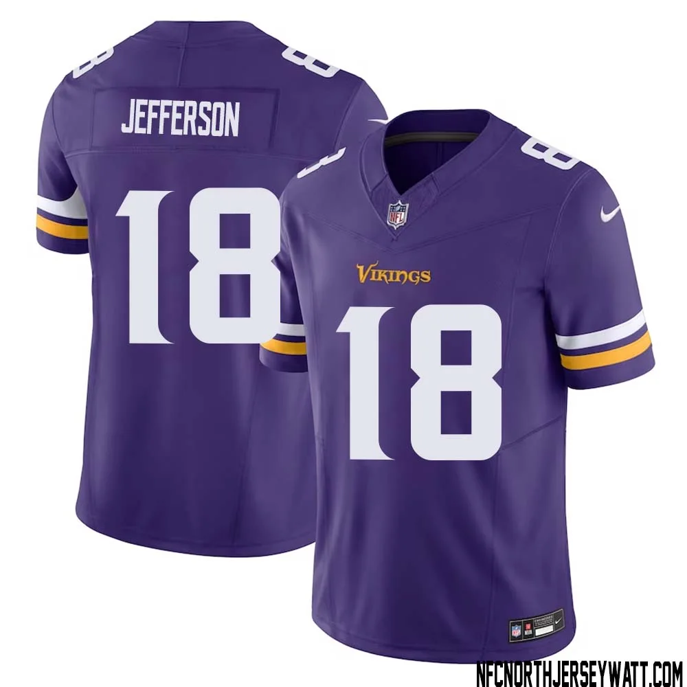 Justin Jefferson No 18 Men Purple Minnesota Vikings Vapor F.U.S.E. Limited Jersey