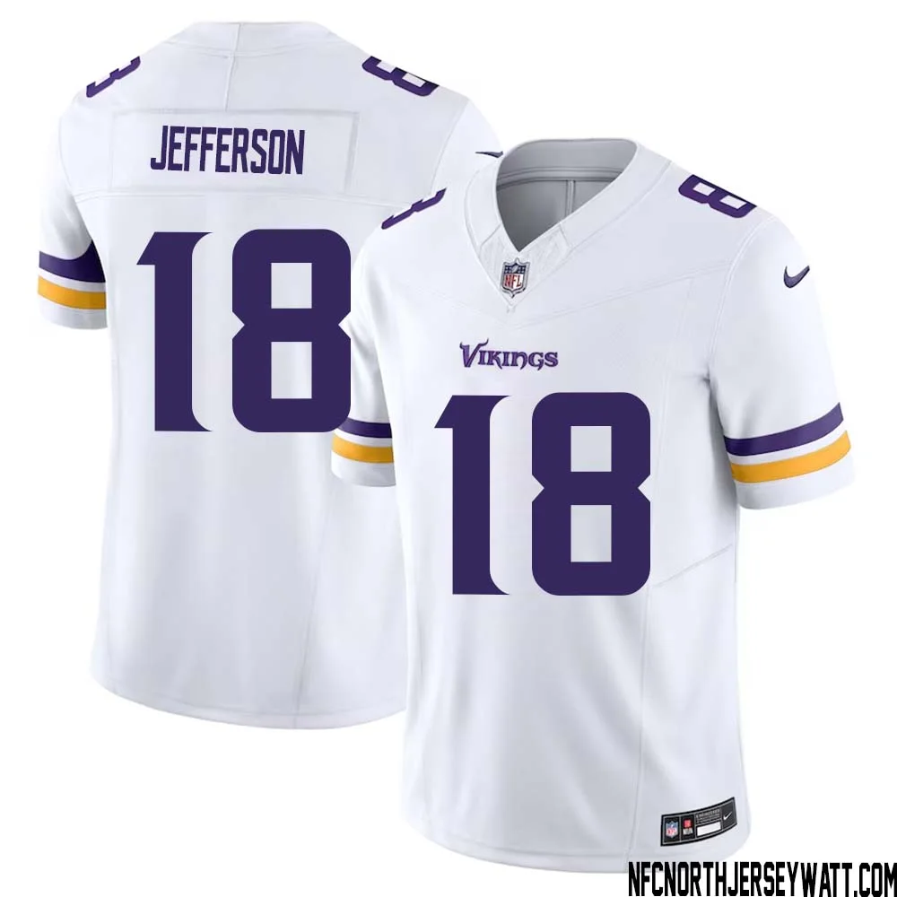 Justin Jefferson No 18 Men White Minnesota Vikings Vapor F.U.S.E. Limited Jersey 1
