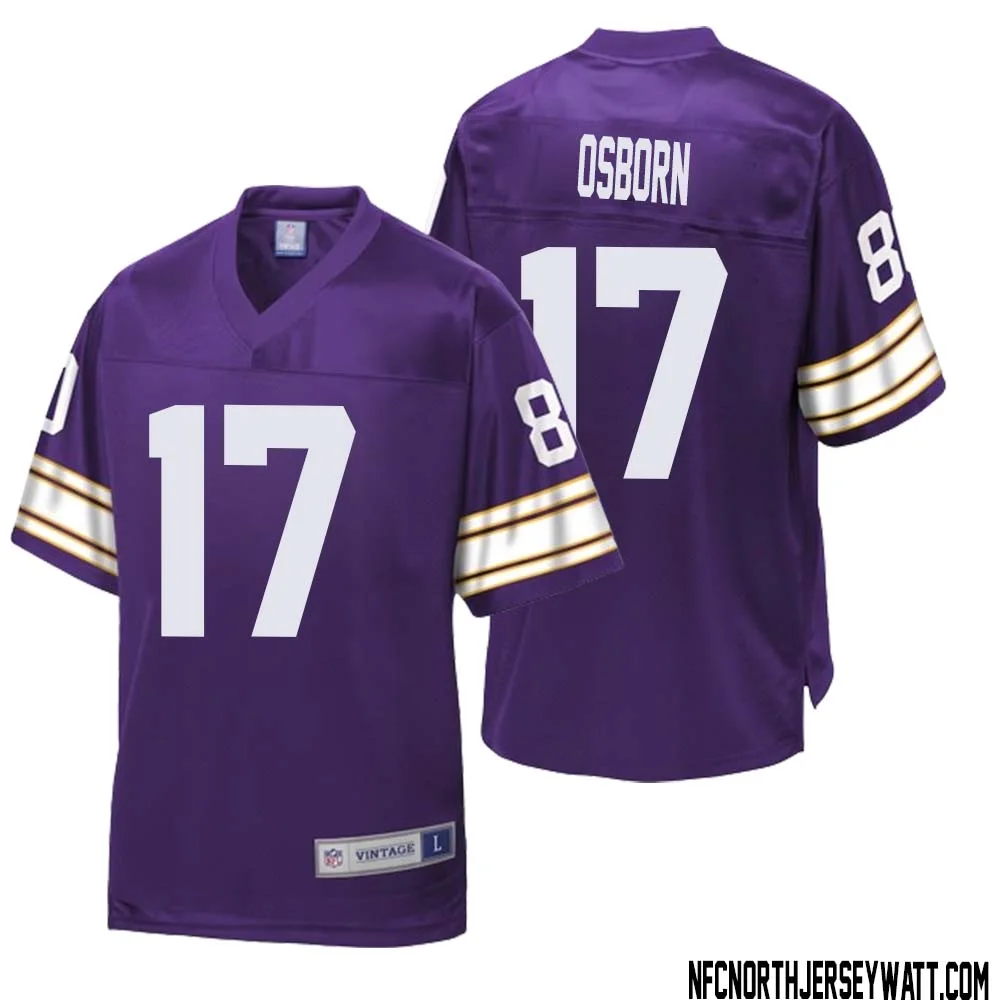 K.J. Osborn No 17 Men NFL Pro Line Purple Minnesota Vikings Retired Player Replica Jersey