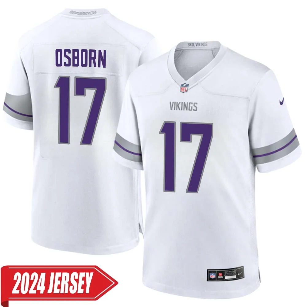 K.J. Osborn No 17 Men s Minnesota Vikings White Alternate Custom Game 2024 Jersey