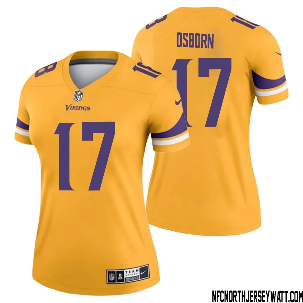 K.J. Osborn No 17 Women Minnesota Vikings Gold Inverted Legend Jersey