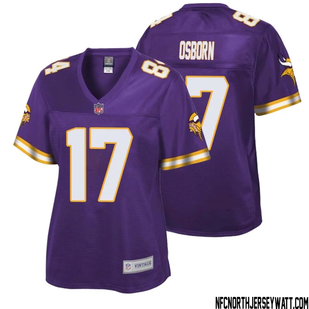 K.J. Osborn No 17 Women NFL Pro Line Purple Minnesota Vikings Retired Player Replica Jersey 1